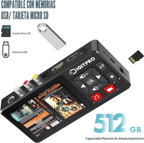 Vista 5 de Convertidor VHS a Digital 2.0, video HD a grabadora de convertidor digital con control remoto, convertir grabación de audio de video analógico