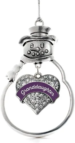 Vista 94 de Inspired Silver - Big Sis - Adorno de Navidad plateado - Adorno de árbol de Navidad con dije de corazón con circonita cúbica - Decoración colgante