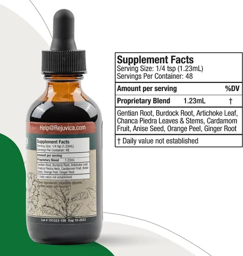 Vista 6 de Rejuvica Health DigestaPro - Suplemento avanzado para amargos digestivos - Entrega líquida para una mejor absorción - Genciana, alcachofa, bardana