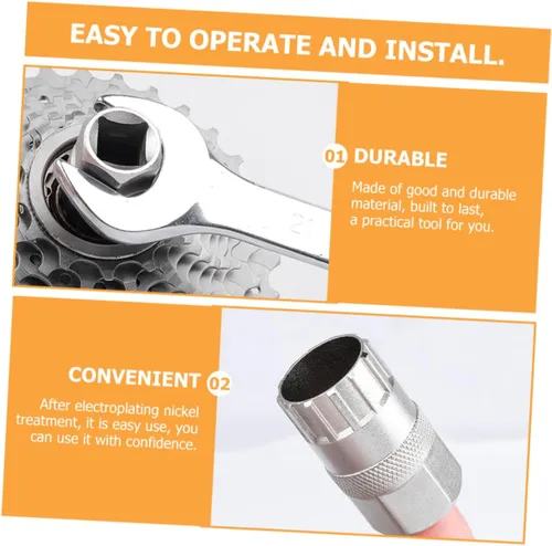 Vista 4 de VANZACK Uds Herramienta de eliminación de rueda libre de bicicleta Cassette Lockring Socket niquelado Fácil de usar Accesorios de ciclismo