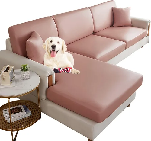 Vista 8 de Funda de cojín impermeable para sofá reclinable en forma de L de piel sintética larga elástica para sofá de 1, 2, 3, 4 plazas, protector de muebles