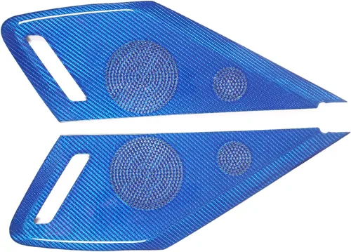 Vista 10 de Cubierta de altavoz de puerta lateral de automóvil compatible con Chevrolet Corvette C8 2LT 3LT 2020-2023 fibra de carbono real, 2 piezas, Negro