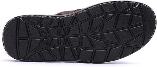 Vista 5 de Harssidanzar Sandalias deslizantes para hombre de cuero con soporte de arco ligero de verano para hombre, sandalias de playa para hombre al aire