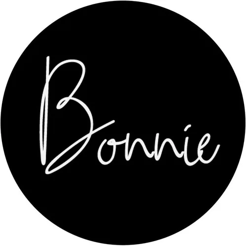Vista 5 de Bonnie Name - Soporte y agarre para teléfonos y tabletas, color blanco sobre negro, Negro