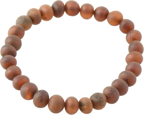 Vista 4 de Pulseras de ámbar crudo para adultos hechas con banda elástica, 7 pulgadas, hechas a mano con cuentas de ámbar báltico sin pulir/certificado