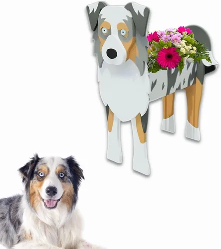 Vista 17 de Macetero de flores para perros, regalos para mujeres, bonitas macetas de PVC para perros, macetas para interiores y exteriores, maceta de jardín