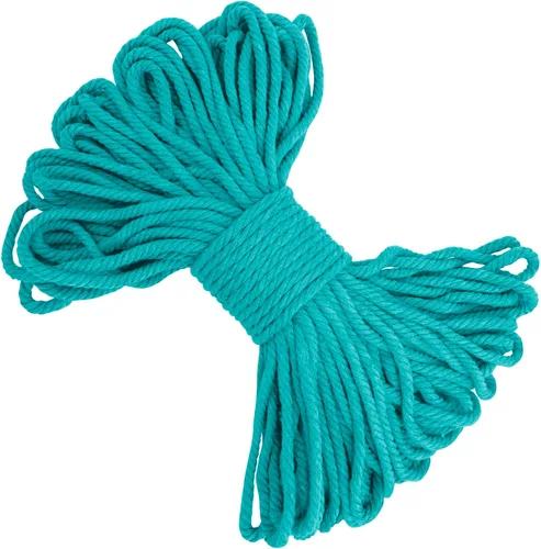 Vista 22 de Cuerda de macramé de 0.197 in x 22 yardas, cuerda gruesa de hilo de algodón natural, cuerda de colores para colgar plantas de macramé, para colgar