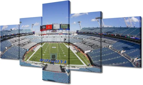 Vista 14 de TUMOVO Allegiant Stadium Arte de Lienzo para Pared de Sala de Estar Equipo de Fútbol Americano Pintura Moderna Nevada Las Vegas Cuadro Deportivo