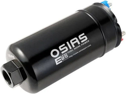 Vista 3 de OSIAS 380LPH Bomba de combustible externa en línea compatible con E85 10AN entrada con válvula de retención 8AN salida 0580254044