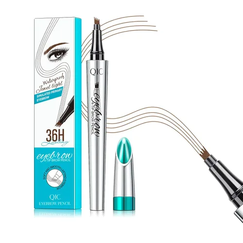 Vista 10 de QIC Lápiz de cejas de 4 puntas, bolígrafo microblading impermeable de larga duración con aplicador de punta de microhorquilla mejorado para cejas