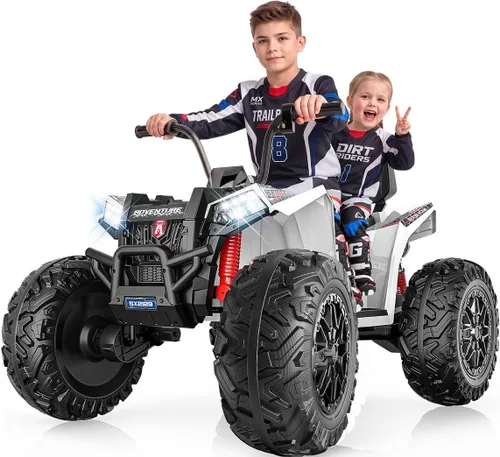 Vista 9 de 24V 4WD Kids ATV 4 Wheeler Ages 5-14 w/800W Powerful Motor, 200 Lbs, Black