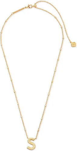 Vista 2 de Kendra Scott - Collar con dije de letra, de la A a la Z, para mujer, joyería de moda, latón chapado en oro de 14 quilates