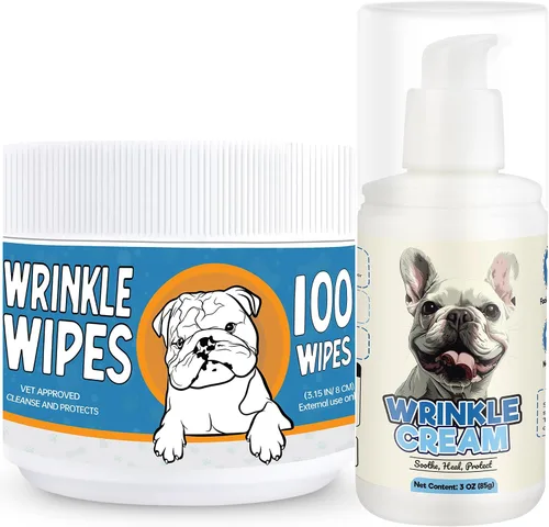 Vista 9 de Bulldog - Toallitas antiarrugas para perros, desodorizantes y calmantes con extracto de madreselva, no irritantes, limpian arrugas, pliegues, patas
