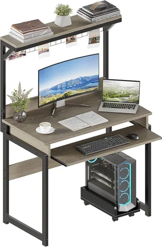 Vista 12 de ALISENED - Escritorio para computadora de 30 pulgadas, con bandeja para Negro