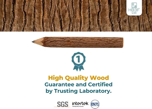 Vista 2 de BSIRI Paquete de 12 lápices de madera negra de 3 pulgadas con diseño de corteza de árbol en lápices de ramitas rústicas de madera, regalos únicos