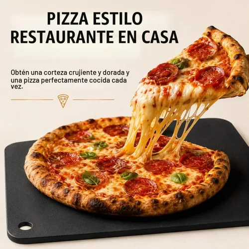 Vista 2 de Hisencn Acero para hornear piedra de pizza cuadrada de 13 x 13 pulgadas