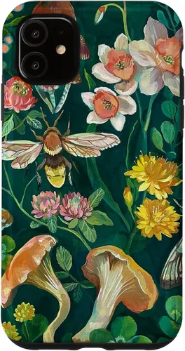 Vista 8 de Funda Boho Bee Greenery Luna Moth Vintage Botanical Mushroom para iPhone 13 Pro