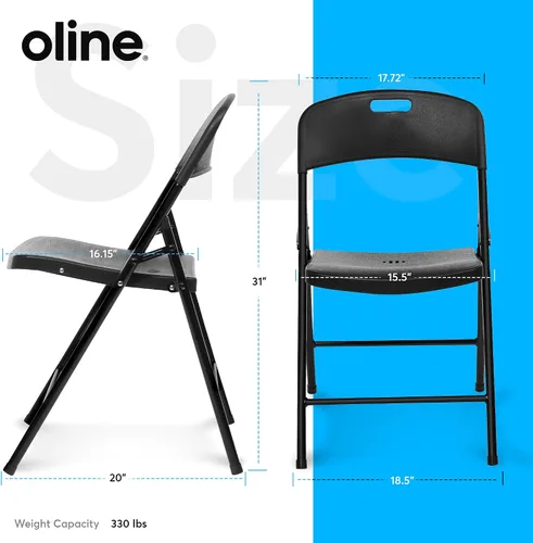 Vista 3 de Oline Silla Plegable, Sillas Plegables de Plástico para Interior y Exterior, Comerciales, Apilables, Plegables, para Invitados, para Eventos