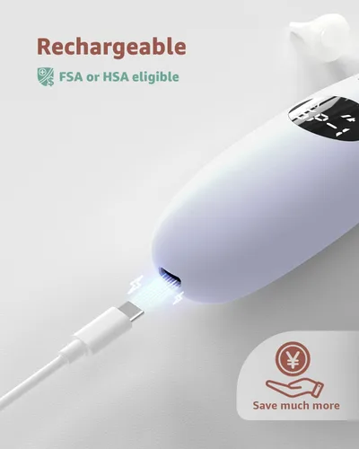 Vista 5 de GROWNSY Aspirador Nasal para Bebé Succionador de Nariz para Bebé Succión Eléctrica de Nariz para Niños Pequeños, Succionador Ergonómico de Mocos