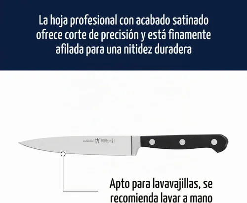 Vista 5 de HENCKELS Classic Razor-Sharp - Juego de cuchillos de cocina de 3 piezas, cuchillo de chef, cuchillo de pelar, cuchillo utilitario, ingeniería