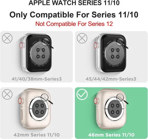 Vista 164 de DABAOZA - Correa transparente compatible con Apple Watch con estuche protector, correa deportiva de TPU con brillo para mujeres y hombres