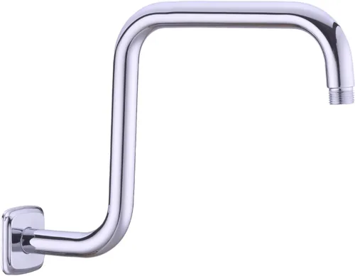 Vista 7 de TRUSTMI Brazo de ducha en forma de S de 13 pulgadas con brida, tubo de acero inoxidable extralarga soporte de cabezal de ducha de repuesto, oro Oro