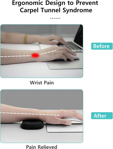 Vista 2 de Vaydeer Reposamuñecas para teclado y mouse, juego de almohadillas ergonómicas de soporte de muñeca para computadora, cojín de brazo de espuma