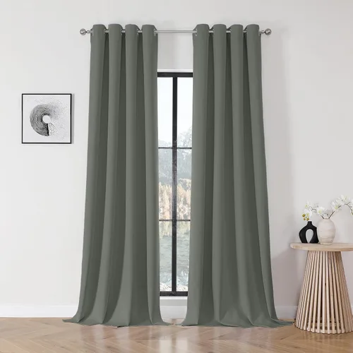 Vista 11 de Joydeco Cortinas opacas para dormitorio de 72 pulgadas de largo, 2 paneles de cortinas con aislamiento térmico para oscurecer la habitación