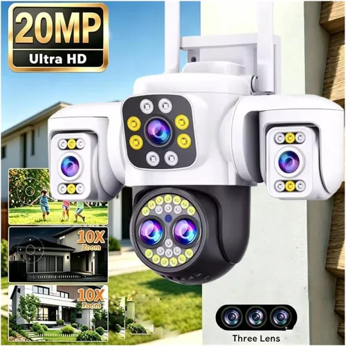 Vista 3 de Cámara de seguridad WiFi con cuatro lentes y cuatro lentes de Enchufe de Australia