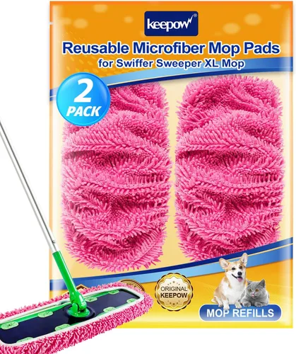 Vista 11 de KEEPOW Almohadillas XL reutilizables para trapeador compatibles con Swiffer XL Sweeper, paños de trapear secos extra grandes, paños de trapear