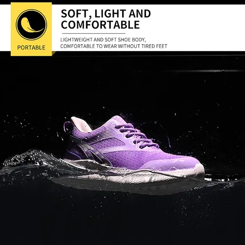 Vista 3 de Zapatos de seguridad para hombre con puntera de acero, zapatillas de trabajo ligeras, transpirables, antideslizantes, resistentes a pinchazos