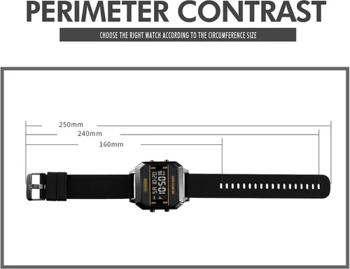 Vista 7 de TOOCAT Reloj deportivo digital multifunción para hombre y mujer, cuadrado, impermeable, electrónico, para estudiantes
