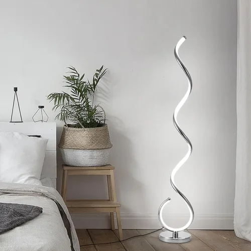Vista 7 de EIDISUNY Lámpara de pie moderna para sala de estar, lámparas de pie LED en espiral de 3 colores con control remoto e interruptor de pie, lámpara