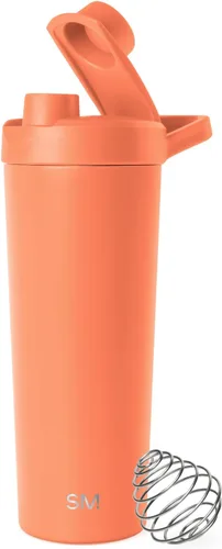Vista 15 de Simple Modern - Botella agitadora de acero inoxidable con bola de 24 onzas Taza metálica aislada para mezclas de proteínas, batidos y Negro