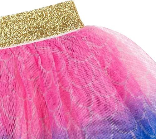 Vista 6 de Disney Princess Moana Frozen - Conjunto de 3 piezas con falda de malla de tul y coletero para niñas pequeñas a niños grandes