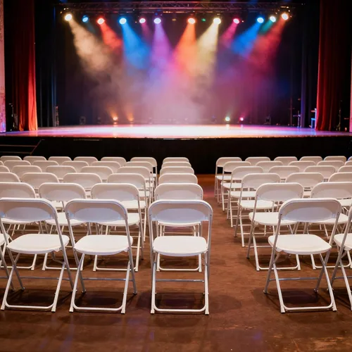 Vista 2 de Heavy-Duty Folding Chairs 10 Pack, White, Commercial Grade Steel Frame & Durable Plastic Seat, 350-lb Static Capacity, Foldable and Stackable for