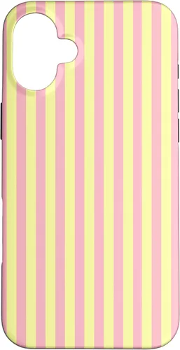 Vista 23 de Funda para iPhone 17 con rayas verticales amarillas y rosadas