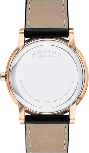 Vista 3 de Movado 0607315 - Reloj clásico de cuero negro para hombre
