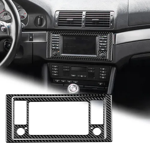 Vista 11 de AIRSPEED Para BMW M5 E39 Cubierta del marco de la caja del reposabrazos de la consola central, calcomanía de fibra de carbono accesorios interiores