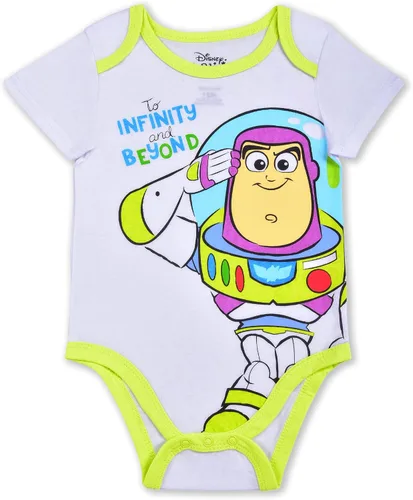 Vista 4 de Disney Toy Story Boys Woody Buzz Lightyear y Rex - Paquete de 3 enterizos para recién nacidos y bebés color amarilloverdeblanco