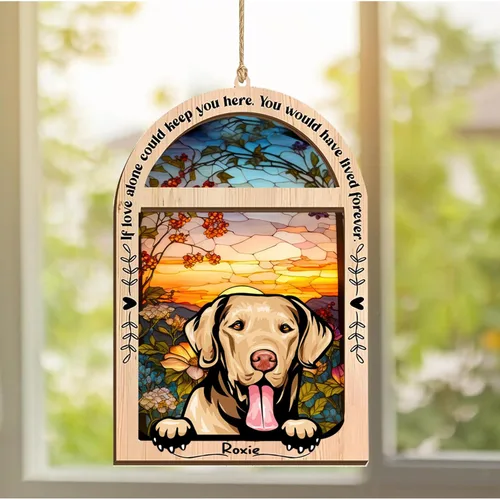 Vista 35 de LOVELYPOD Adorno de Navidad personalizado de sabueso afgano, atrapasoles con nombre, regalos de pérdida de mascotas, regalos para amantes