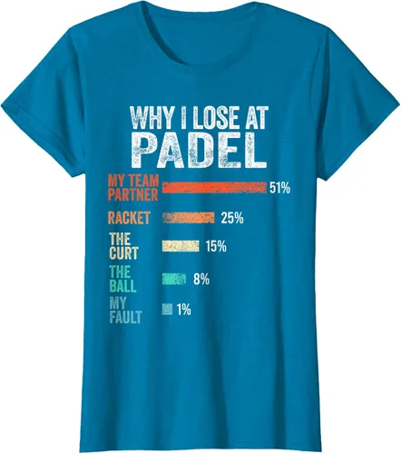 Vista 41 de Why I Lose at Padel Funny Game Padel Hombres Mujeres Camiseta de Padel