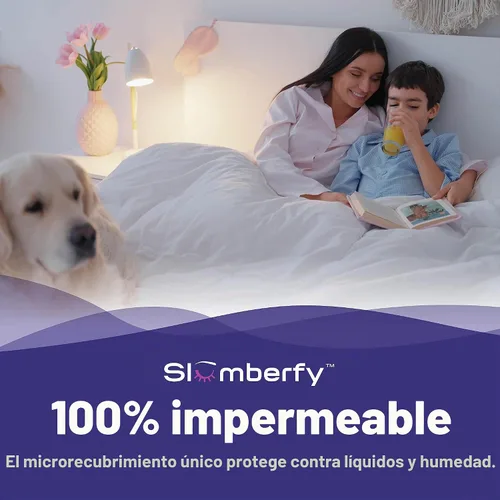 Vista 5 de Funda de colchón impermeable de Slumberfy Protector de colchón hipoalergénico de bambú Funda de colchón de tamaño individual con cremallera - 39