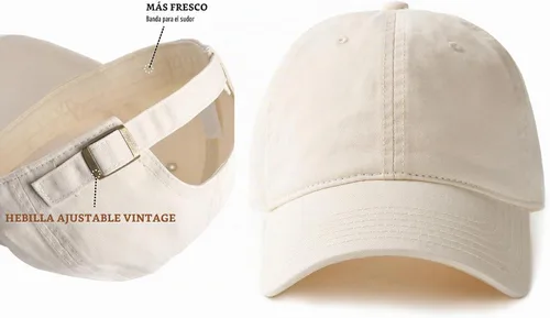 Vista 2 de FURTALK Gorra de béisbol unisex de algodón lavado sin estructura, ajustable, estilo vintage Beige