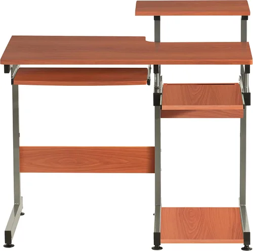 Vista 9 de Techni MOBILI - Escritorio para computadora multifunción. RTA-2706, Madera/Metal, Woodgrain Compact workstation, home office computer desk, CPU