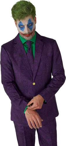 Vista 2 de Offstream Disfraz de The Joker para hombre, traje de fiesta de Halloween, traje de villanos de Batman, incluye blazer, pantalones y corbata