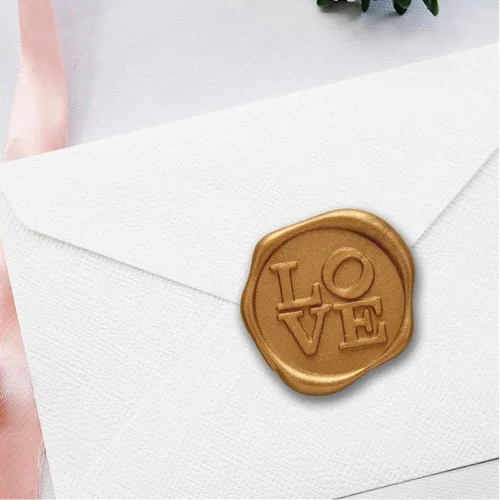 Vista 8 de Love - Calcomanías adhesivas para sellar cera, 25 unidades, prefabricadas con cera de sellado real (rosa rubor)