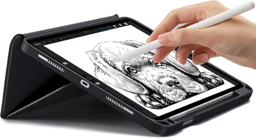 Vista 6 de [Usado] TORRAS Funda para iPad Air de 11 pulgadas M2/M3/M4, iPad Air de 6ª/5ª/4ª generación con soporte para lápices, apagado y encendido