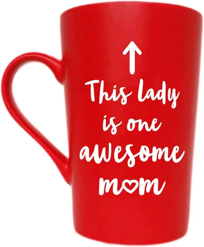 Vista 2 de MAUAG Regalos del Día de la Madre Taza de Café Divertida para Mamá Esposa, Súper Mamá Súper Esposa Súper Cansada Lindo Regalo de Hija Hijo o Esposo