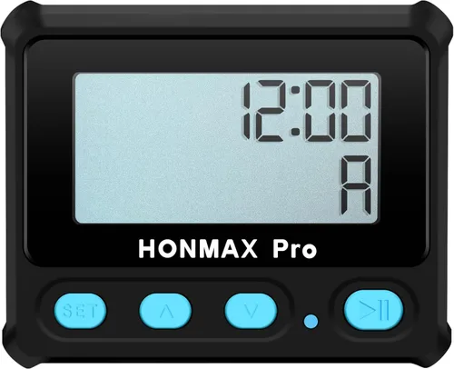 Vista 9 de Temporizador de intervalo profesional 8100 y cronómetro, luz de fondo, carga USB-C, reloj, negro